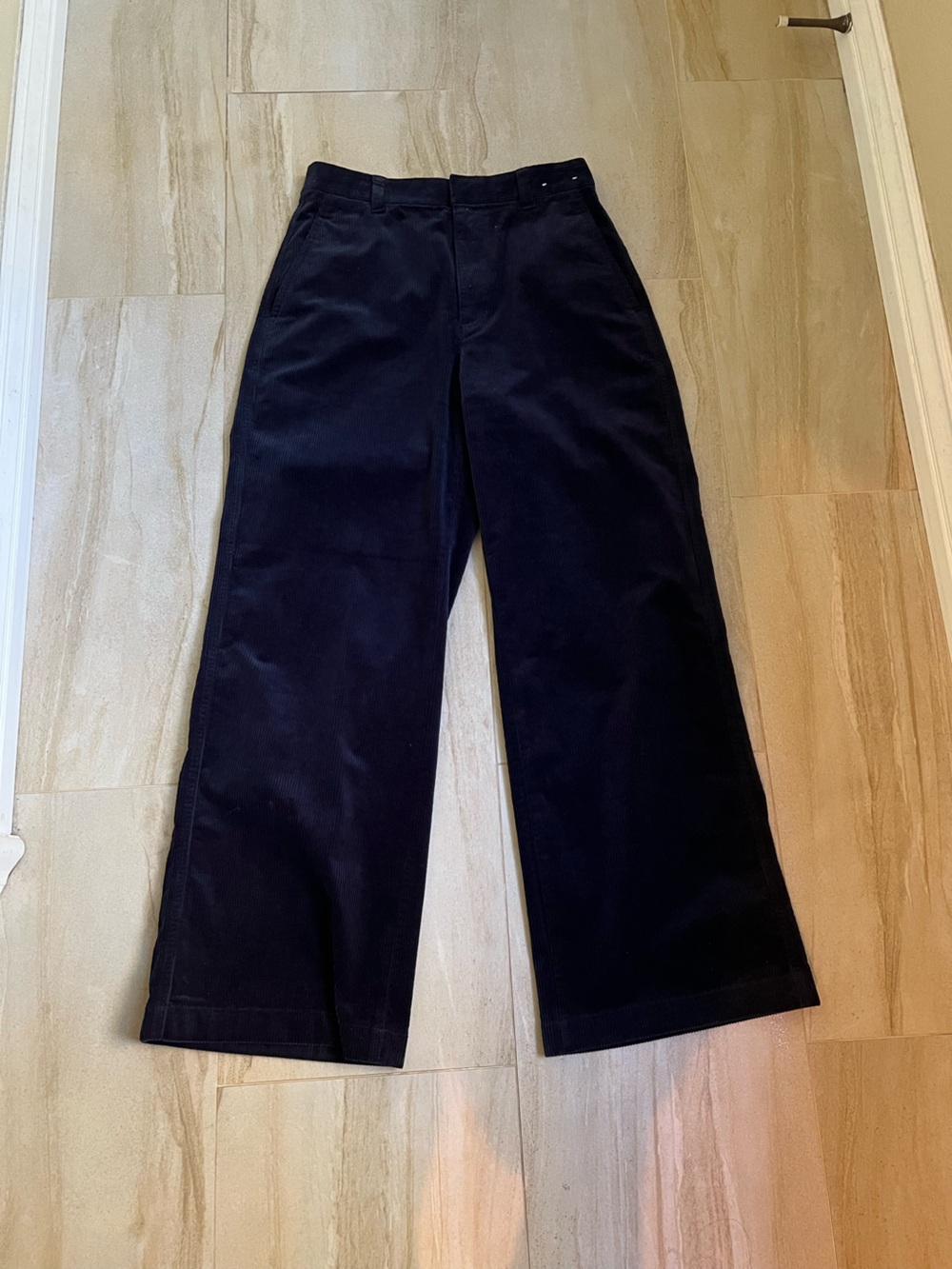 Uniqlo Corduroy Dark Navy Wide-Leg Pants